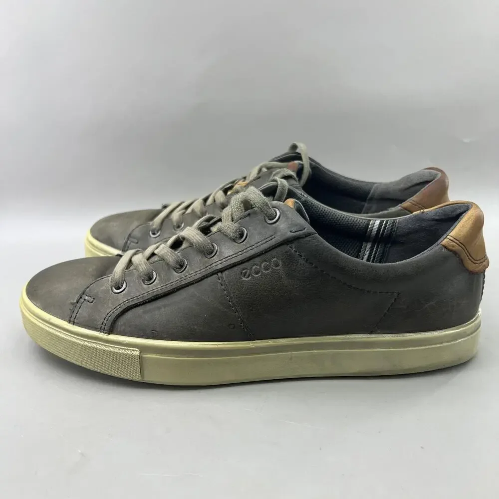 ECCO Kyle Classic Street Sneakers Men Size 9 Brown Leather Casual Comfort Shoes